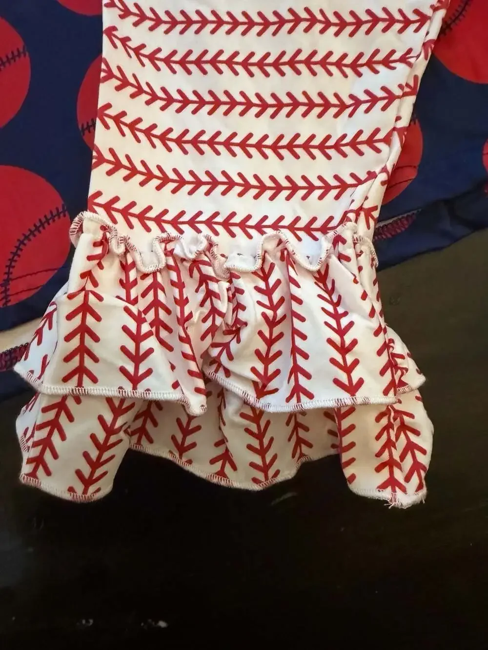 Pete + Lucy Baseball Girls Sleeve Dress & Ruffle Legging Size 7/8